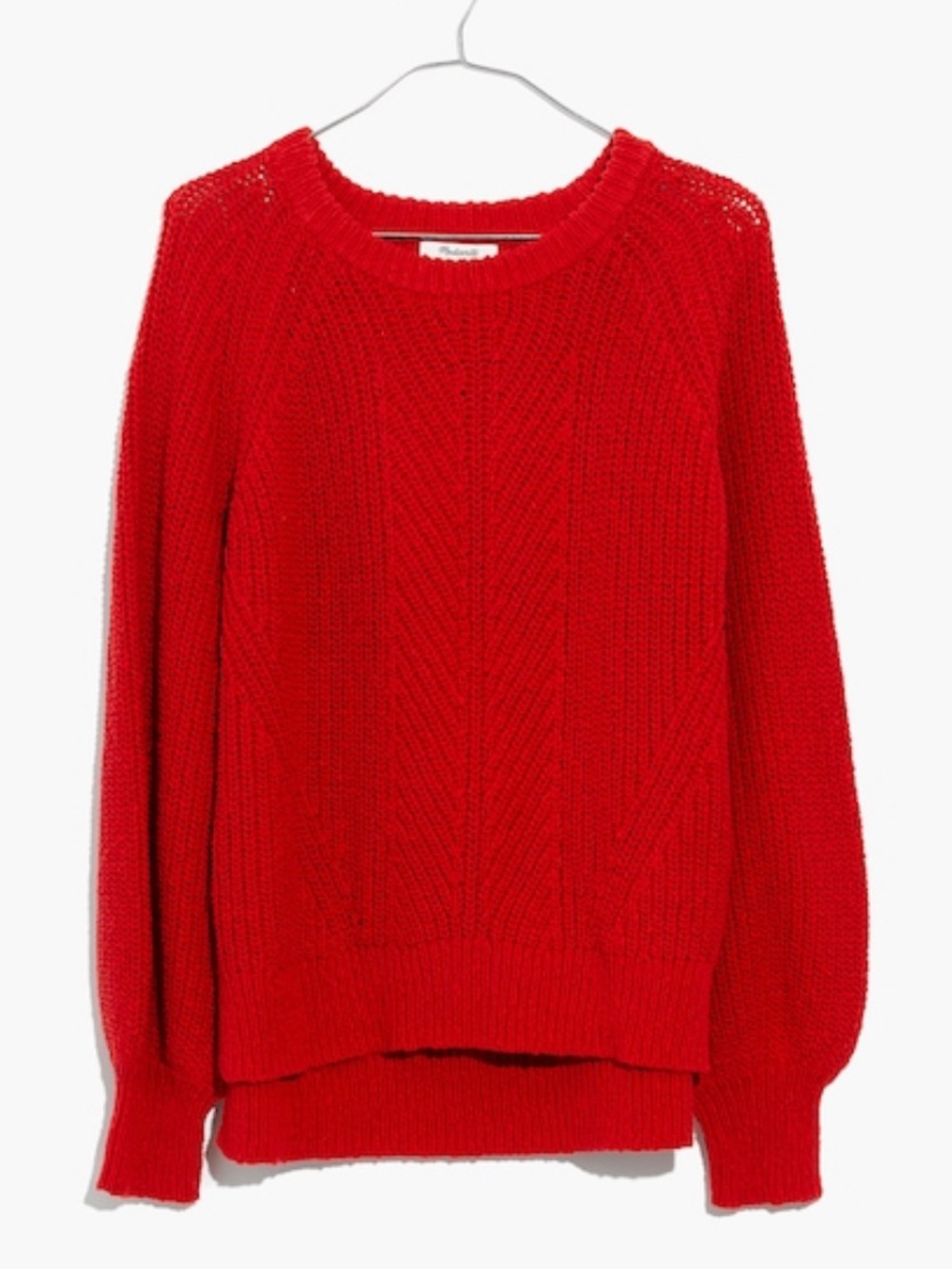 Madewell Balloon Sleeve Sweater in Bright Scarlett Red size Small